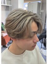メンズサロン ハニーエイク 日暮里(Haney89) ホワイトベージュ×フェザースタイル