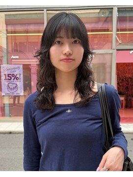 アクアオモテサンドウ(ACQUA omotesando) △レイヤーカットウルフパーマレイヤーパーマオリーブベージュ