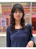 △レイヤーカットウルフパーマレイヤーパーマオリーブベージュ