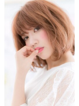 ミック ヘアアンドメイク アップ 駒込店(miq Hair&Make up) 大人かわいい無造作感外国人風オンブレピンクカラー