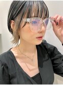 インナーカラーソフトウルフ レイヤーボブ 外ハネ  t820