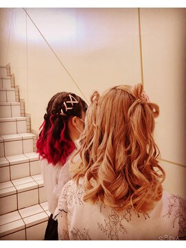 ヘアメイク ジェイエム ハーフアップ&リボン