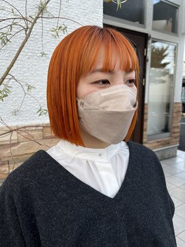 コレットヘア(Colette hair) 【ブリーチ毛酸性ストレート×ビビットオレンジ】
