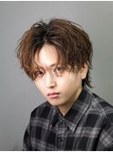 センターパートウルフ スパイラルパーマ ニュアンスパーマ