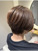 大人ショート×オリーブブラウン