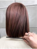 アンブレラ　インナー　デザイン　カラー　ボブ　切りっぱなし