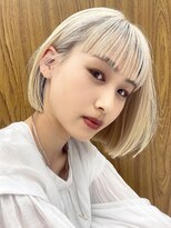 ピークアブー 原宿ハラカド(PEEK-A-BOO) モードボブ /ホワイトブロンド /ぱっつん /ワイドバング