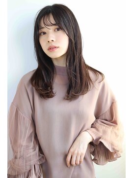 アボヘアー(Abo hair) 20代30代40代アッシュブラウンシースルーバングワンカールロング