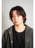 センターパート　ウルフ　ニュアンスパーマ