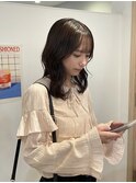 グレージュハンサムショートレイヤーカットセミロングボブヘア