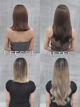 リップ 大阪本店(LIP) 【レミー100%最高級人毛/ロング】シールエクステ60枚+ブリーチ