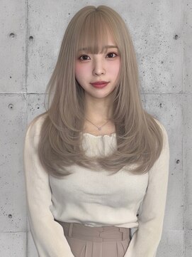 ランテルディ 渋谷(LANTERDIT) ホワイトグレージュ レイヤーカット 韓国ヘア