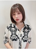 ワンホンレイヤーくびれヘアミルクティーブロンドデジタルパーマ