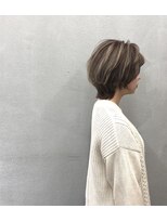 エヌ(N) N/92co. ショートウルフ×ハイライト×ピンクベージュ
