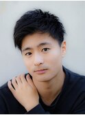 似合わせカットイメチェンアップバング/メンズ/アッシュブラック