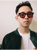 センターパートパーマフェードカットツーブロックショートパーマ