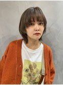 ベージュ マッシュウルフ
