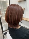 ウルフカット×オレンジブラウン