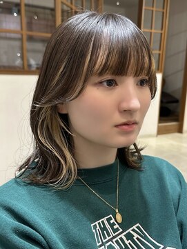 ビューブルー 亀戸錦糸町(VIEW BLUE) ◎ 美髪シアーカラーミディアムくびれ切りっぱなしボブ