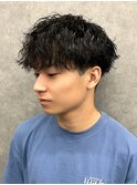 マッシュスパイラルパーマツイストスパイラル波巻きメンズ