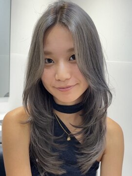 シー 萩原店(sea) ハイライトカラーミルクティーベージュレイヤーカット