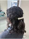 編み込み halfup hairarrange ♪