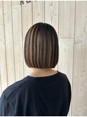 ぱっつんボブ／アンブレラカラー