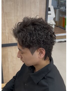 メンズギフト(men's GIFT) ツーブロックツイストスパイラルパーマメンズマッシュウルフ