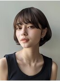 イメチェン 外はね ボブ 美髪 ワイドバング ブルーブラック