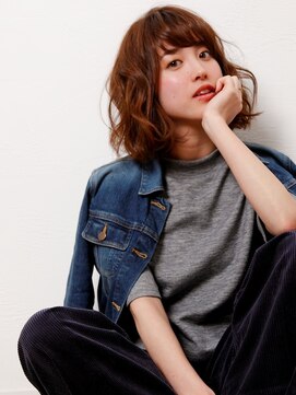 ニコ 相模大野店(nico.) 斜めバング/ミルクティーピンク/ラフウェーブ/相模大野