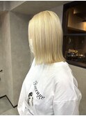 抜きっぱなしブリーチ、ダブルカラー、ブリーチ、ハイライトボブ