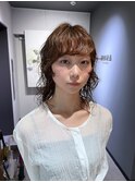 ドライパーマゆるめパーマウルフパーマミディアムパーマ銀座暗髪