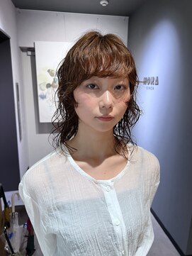 ノラ ギンザ(NORA GINZA) ドライパーマゆるめパーマウルフパーマミディアムパーマ銀座暗髪