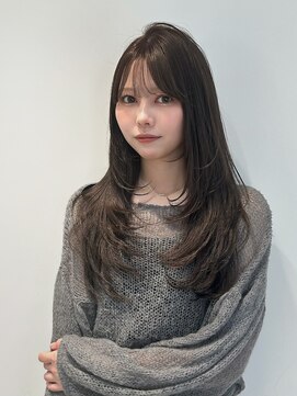 テクネ 天神大名(techne) 天神大名今泉くびれレイヤーウルフ顔まわりカット韓国風巻き髪