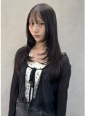 韓国前髪顔周りロング×レイヤーグレージュ[堀江/髪質改善]