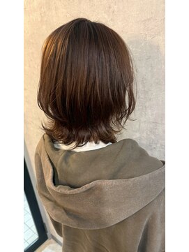 ポリマン 西新井(poliment) 艶髪と相性○くびれミディアムボブ×春旬カラー