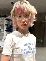 ヘアーアンドスパ フェリーチェ ミチ 野田屋町店(HAIR&SPA felice MICHI)&nbsp;ショート ストロベリーショコラ デザインカラー 顔周りレイヤー