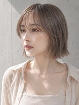 ヴェイン 渋谷(vain)&nbsp;切りっぱなしボブ シースルーバング 艶髪 ミルクティグレージュ