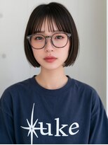 バイエイト(X８)&nbsp;グレージュ切りっぱなしボブ前髪ありミニボブミルクティベージュ