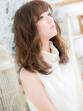 モッズヘア 越谷(mod's hair) ■斜めバング×無造作カール小顔セミディ9-7★越谷10代20代30代