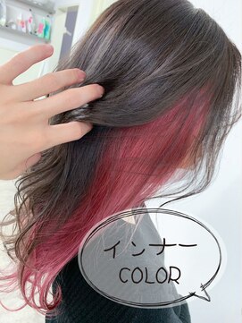 エニーハウ 川口駅東口(Hair & Make anyhow) インナーカラー×チェリーピンクインナーカラー