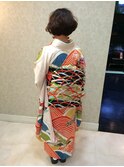 着付けゆるふわサイドアップ バースデーヘアブライダル お呼ばれ