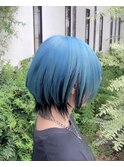 アンブレラカラー#ウルフ#レイヤーカット#水色#ブルー#豊橋#豊川