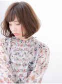 海浜幕張/髪質改善/斜めバング!マロンベージュ×ボブパーマg