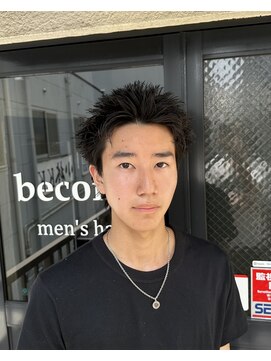 ビカムメンズヘアー 栄店(become men's hair) スパイキーショートピンパーマアクティブショート短髪刈り上げ
