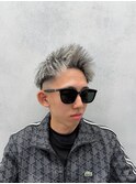 MEN’S HAIR/ツイストスパイラル/ホワイトハイライト/西院/眉毛