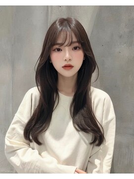 顔周りレイヤーゆる巻きくびれヘア【grow北千住】