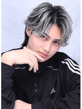 テンバイリップスヘアー(TEN by LIPPS hair) ホワイトシルバーアッシュバレイヤージュツーブロセンターパート