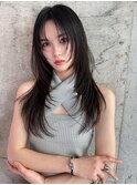20代30代お洒落♪レイヤーカット韓国ヘアーグレージュカラー