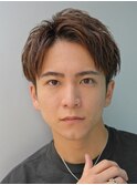 センターパートメンズマッシュパーマニュアンスパーマ刈り上げ